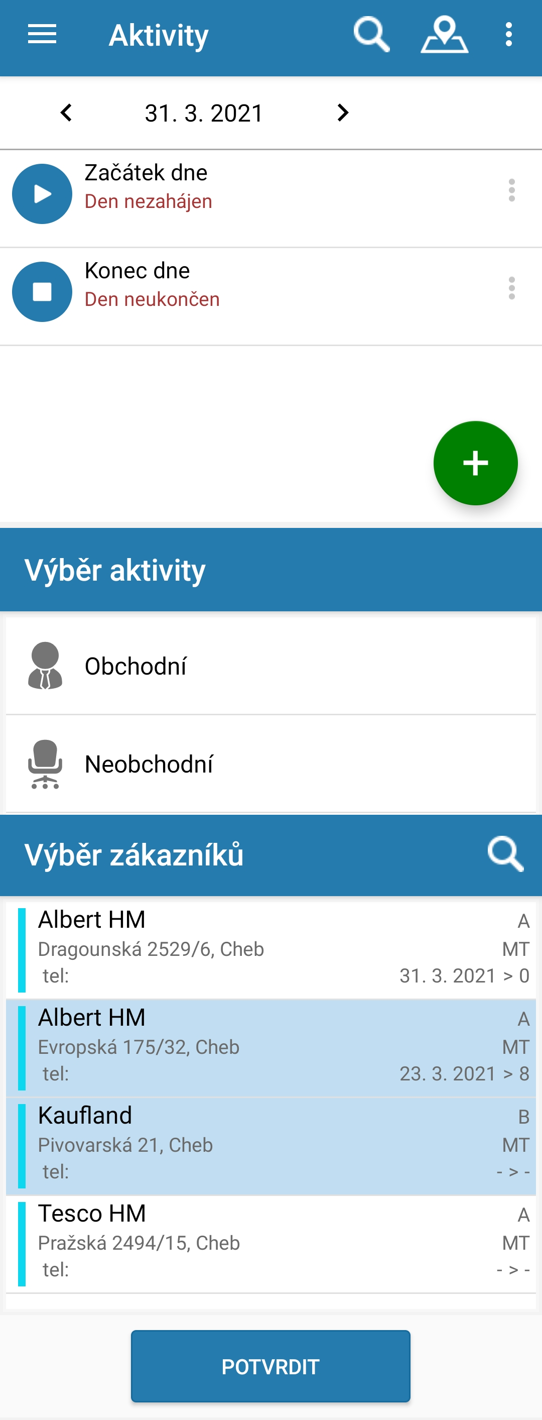 Main menu